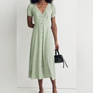 Madewell Leedra Sage Green Button-Down Midi Dress